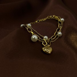 Bracelet double cœur