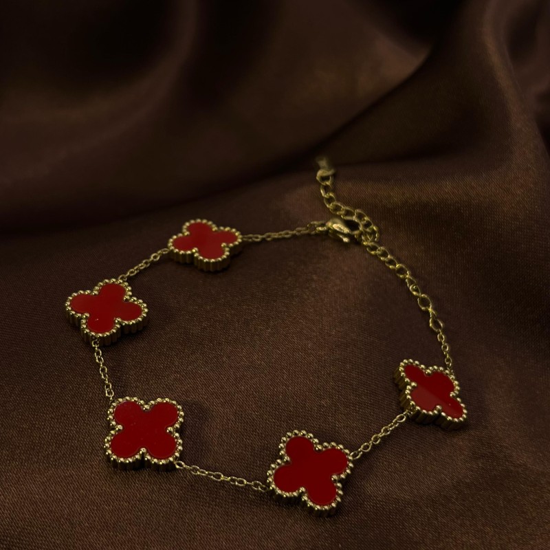 Bracelet fleure rouge